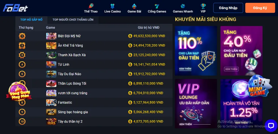 Hình ảnh tổng hợp các trò chơi cá cược thể thao, casino, bắn cá, slot game tại Full88